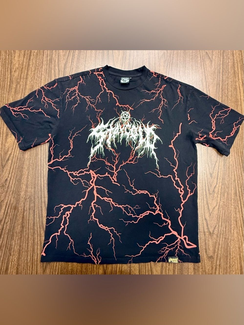 Stay Cold Apparel Oversized Fit T-Shirt with Lightning Graphics